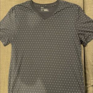 Mens Public Opinion blue polka dot tee shirt. Size large